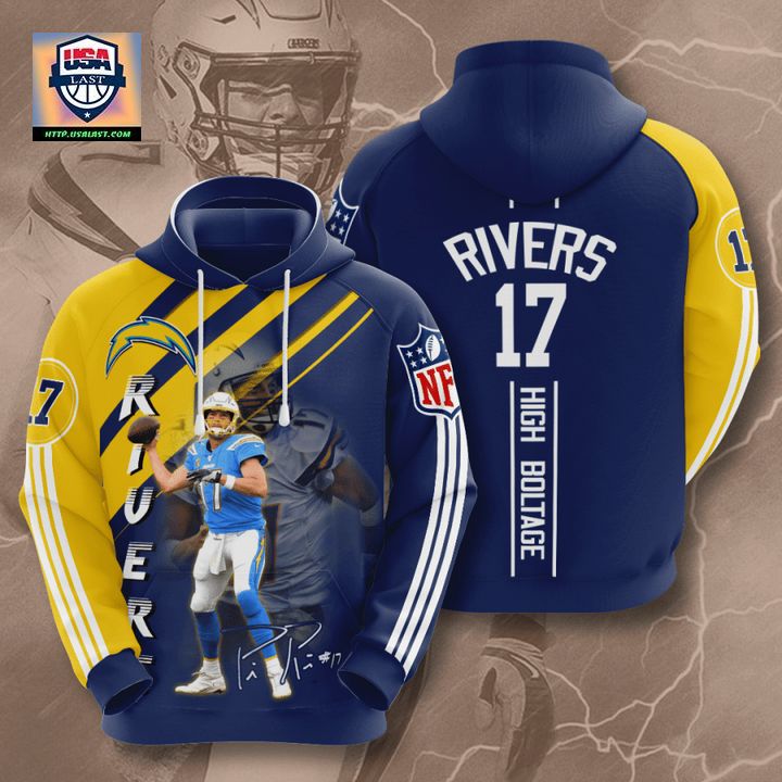 Available Los Angeles Chargers Philip Rivers Unisex 3D Hoodie
