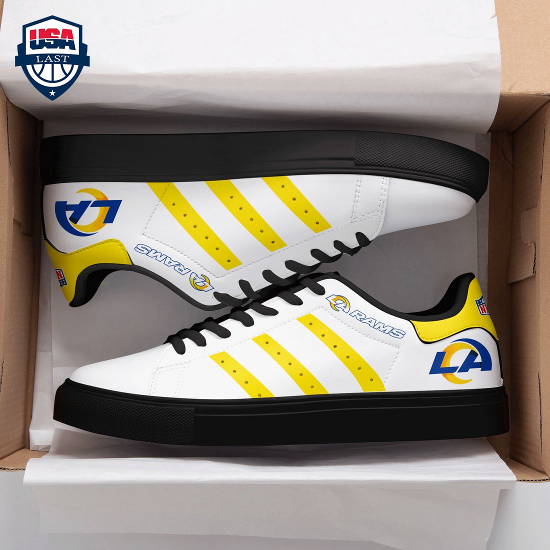 Los Angeles Rams Yellow Stripes Stan Smith Low Top Shoes