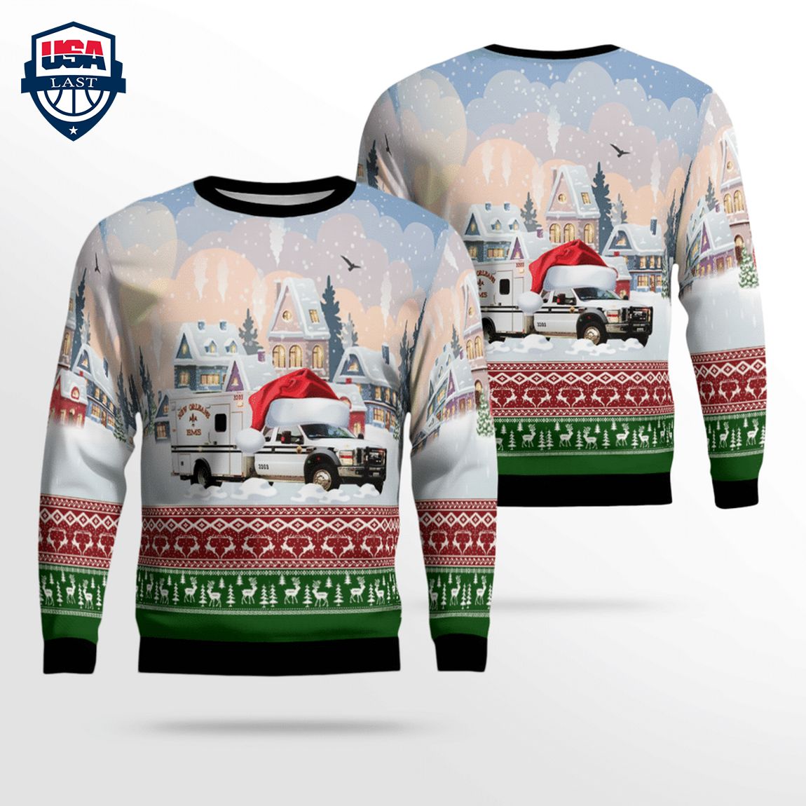 Louisiana New Orleans EMS 3D Christmas Sweater