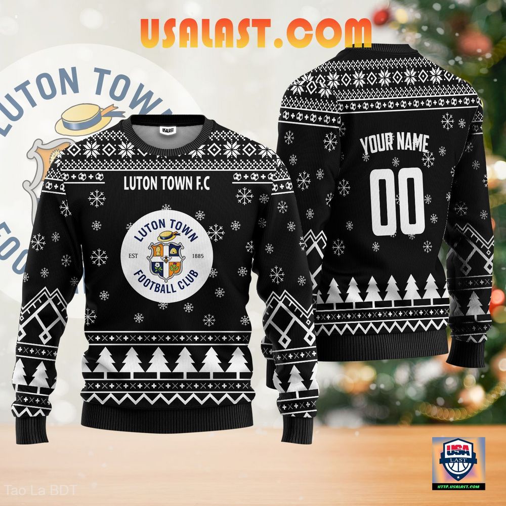 Luton Town F.C Ugly Christmas Sweater Black Version - Mesmerising