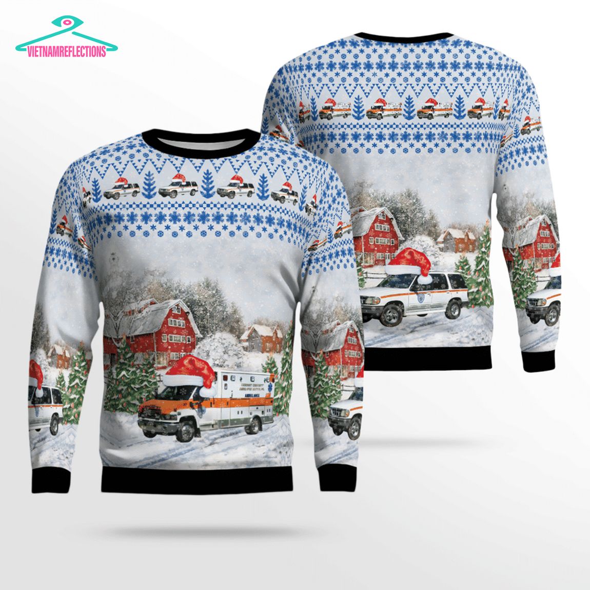 Maryland Thurmont Community Ambulance Service 3D Christmas Sweater