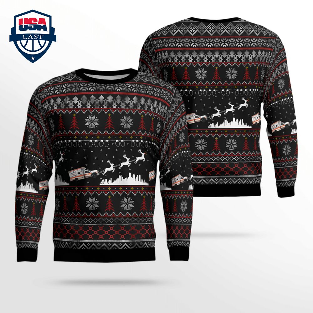 Massachusetts Boston EMS Ver 1 3D Christmas Sweater