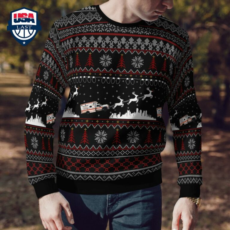 Massachusetts Boston EMS Ver 1 3D Christmas Sweater - Super sober