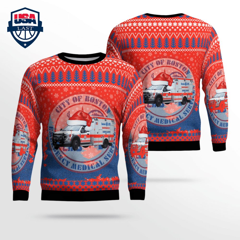 Massachusetts Boston EMS Ver 2 3D Christmas Sweater - Best couple on earth