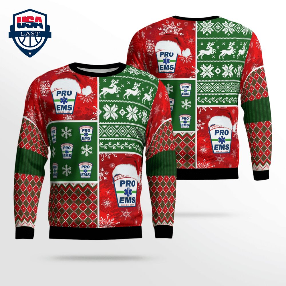 Massachusetts Pro EMS Ver 1 3D Christmas Sweater