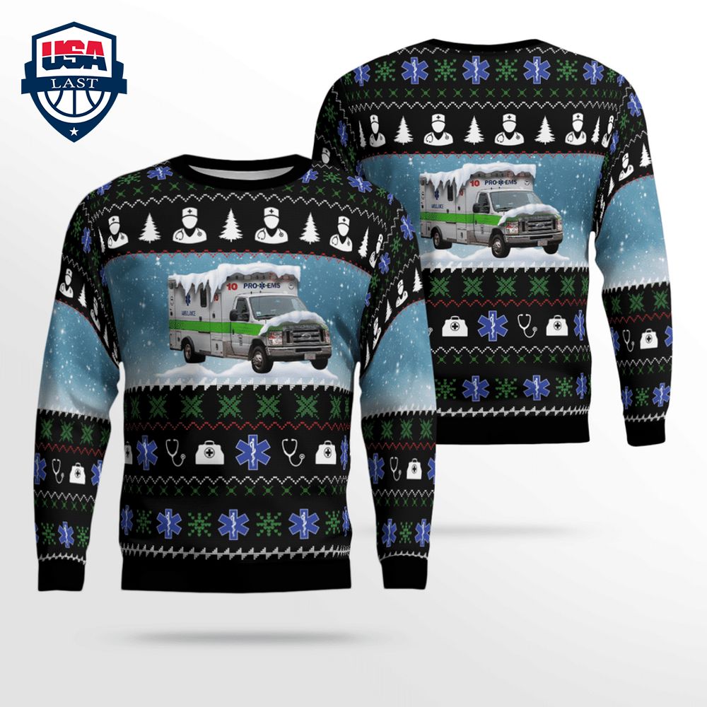 Massachusetts Pro EMS Ver 3 3D Christmas Sweater