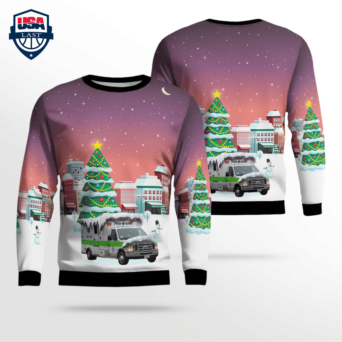Massachusetts Pro EMS Ver 4 3D Christmas Sweater