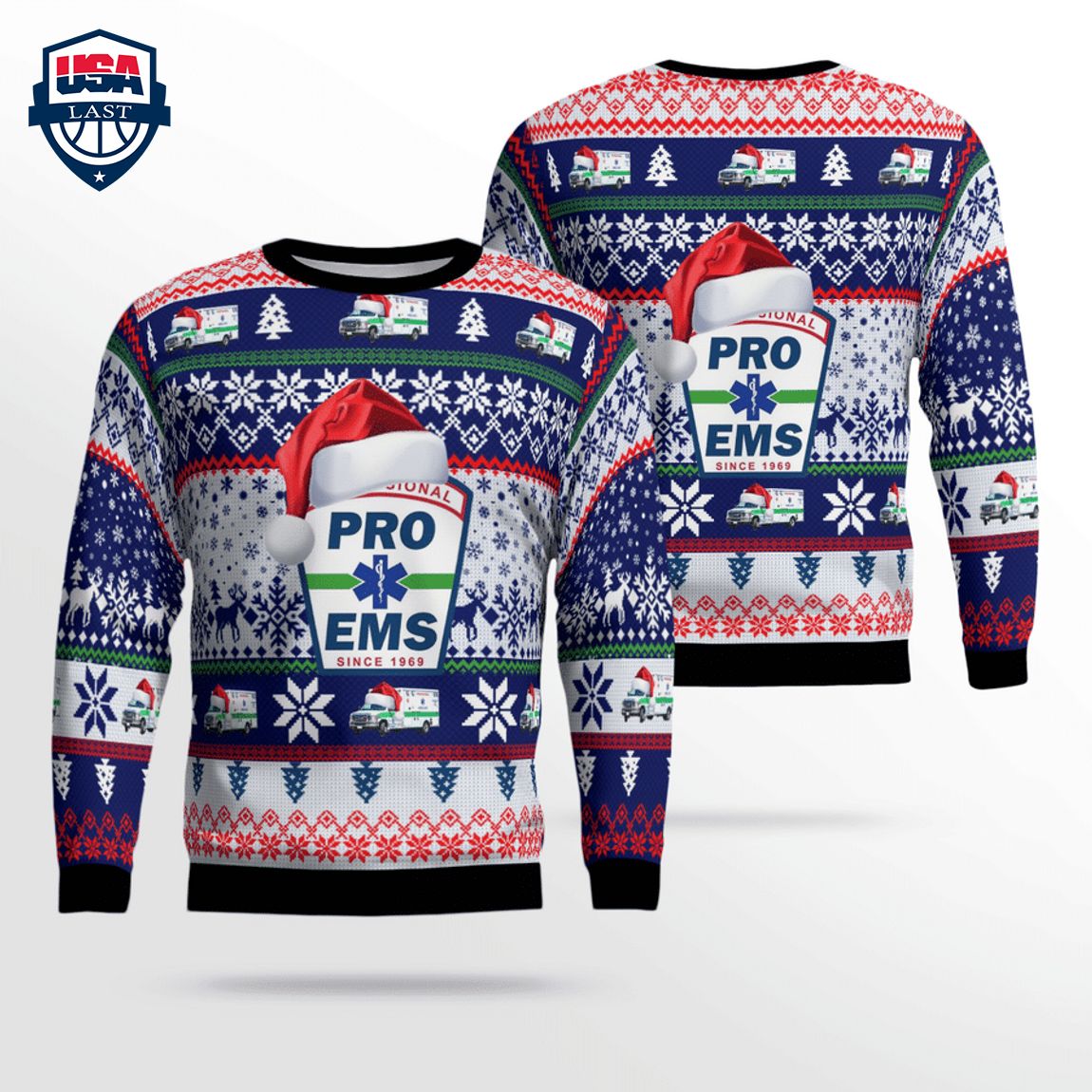 Massachusetts Pro EMS Ver 5 3D Christmas Sweater