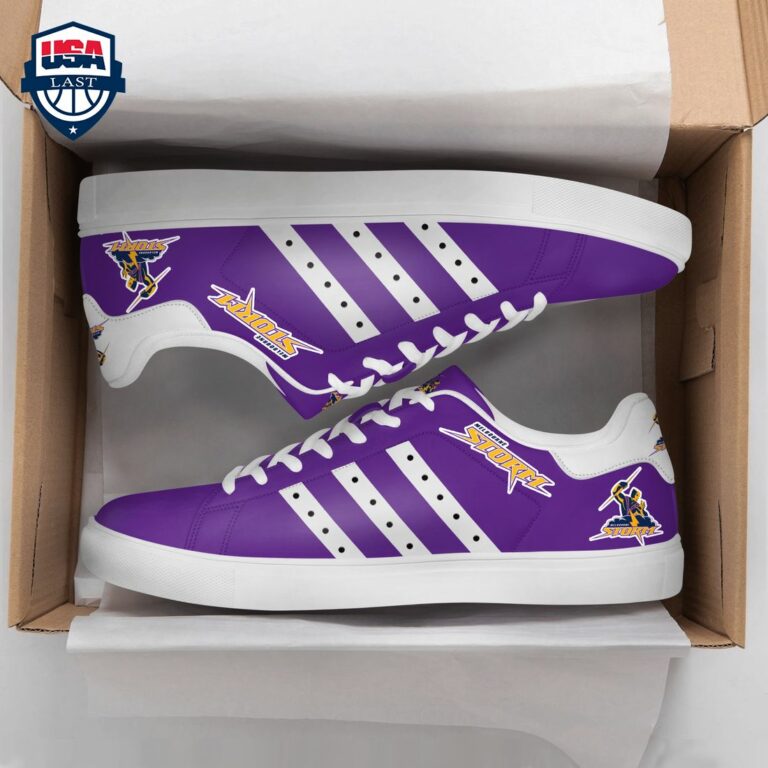 Melbourne Storm White Stripes Style 3 Stan Smith Low Top Shoes - Studious look
