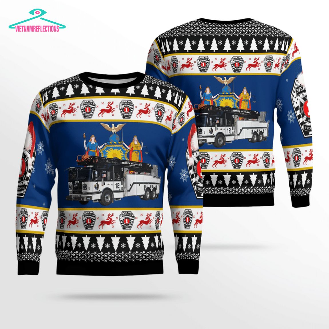 Merrick Truck Co. 1 Ver 2 3D Christmas Sweater - Cutting dash