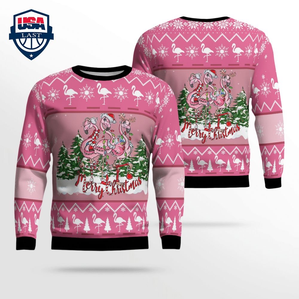 Merry Christmas Flamingo 3D Christmas Sweater