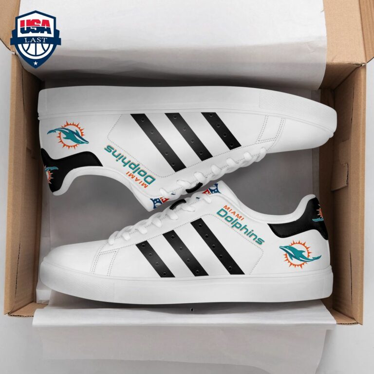 Miami Dolphins Black Stripes Stan Smith Low Top Shoes - Royal Pic of yours