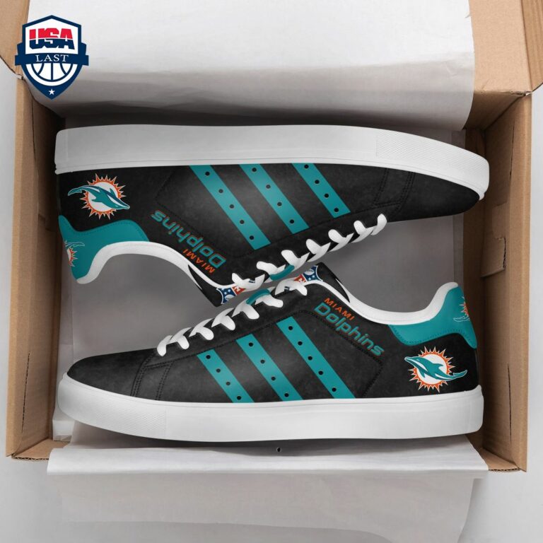 Miami Dolphins Teal Stripes Style 1 Stan Smith Low Top Shoes - Good look mam