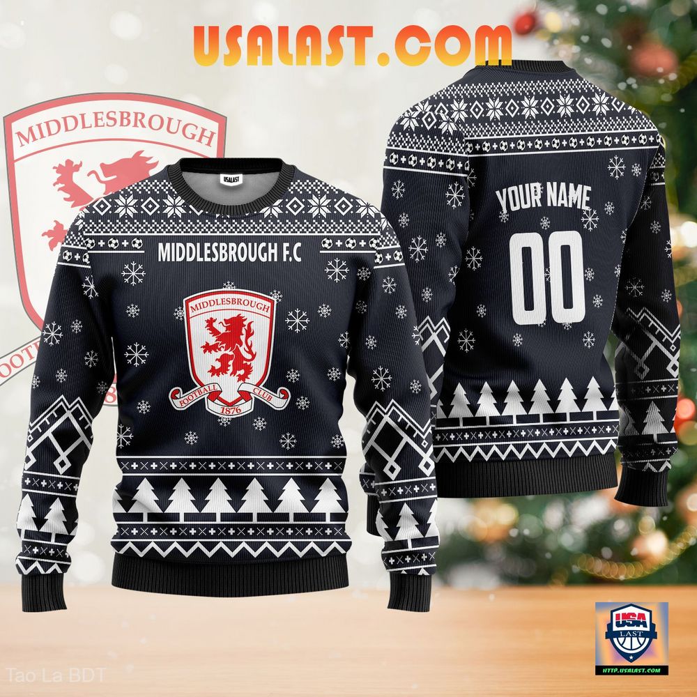 Best Gift Middlesbrough F.C Ugly Christmas Sweater Gunmetal Version