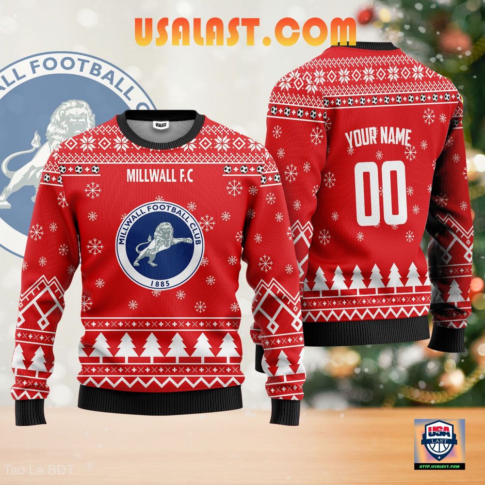 Where To Buy Millwall F.C Ugly Christmas Sweater Red Version