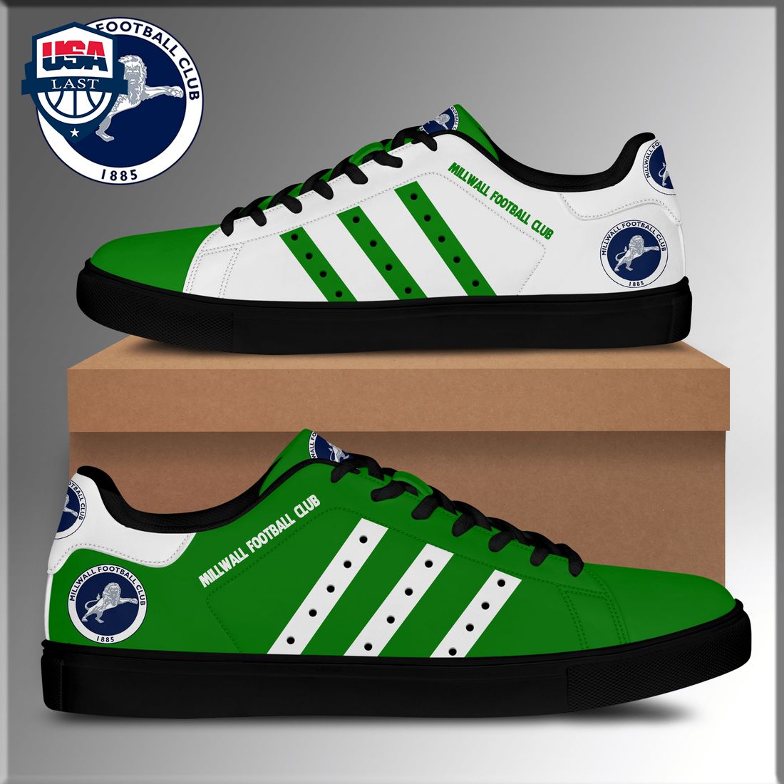 Millwall Football Club Green White Stan Smith Low Top Shoes