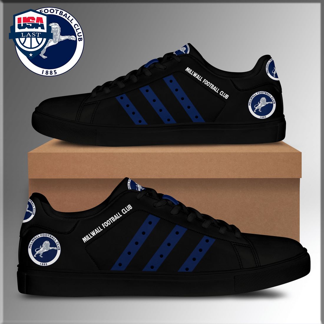 Millwall Football Club Navy Stripes Style 2 Stan Smith Low Top Shoes