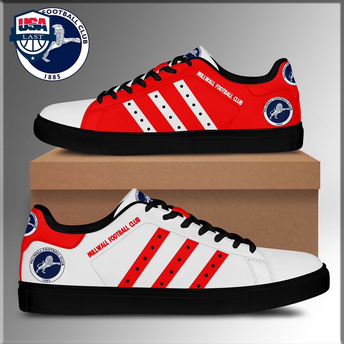 Millwall Football Club Red White Stan Smith Low Top Shoes