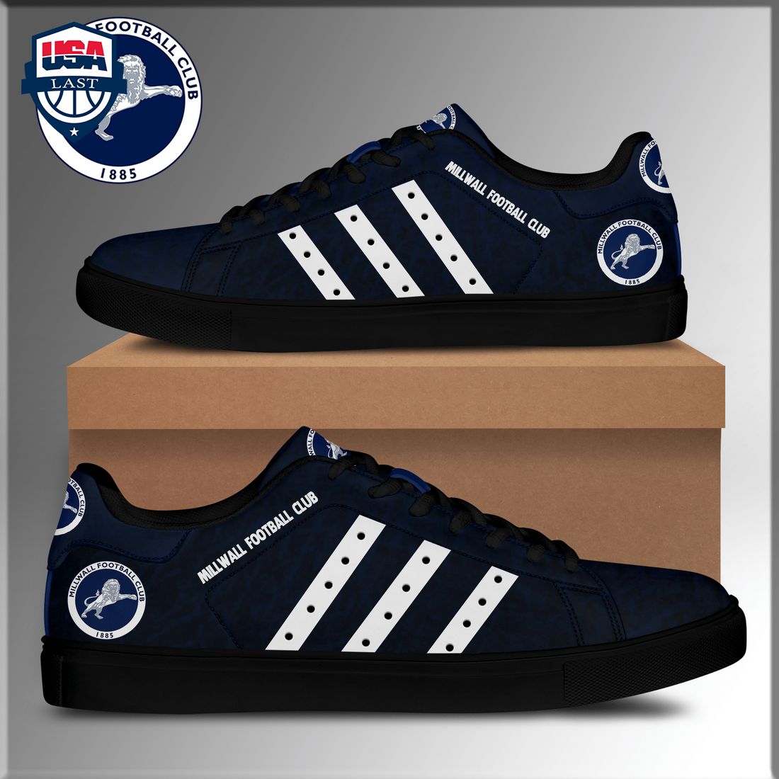 Millwall Football Club White Stripes Style 1 Stan Smith Low Top Shoes