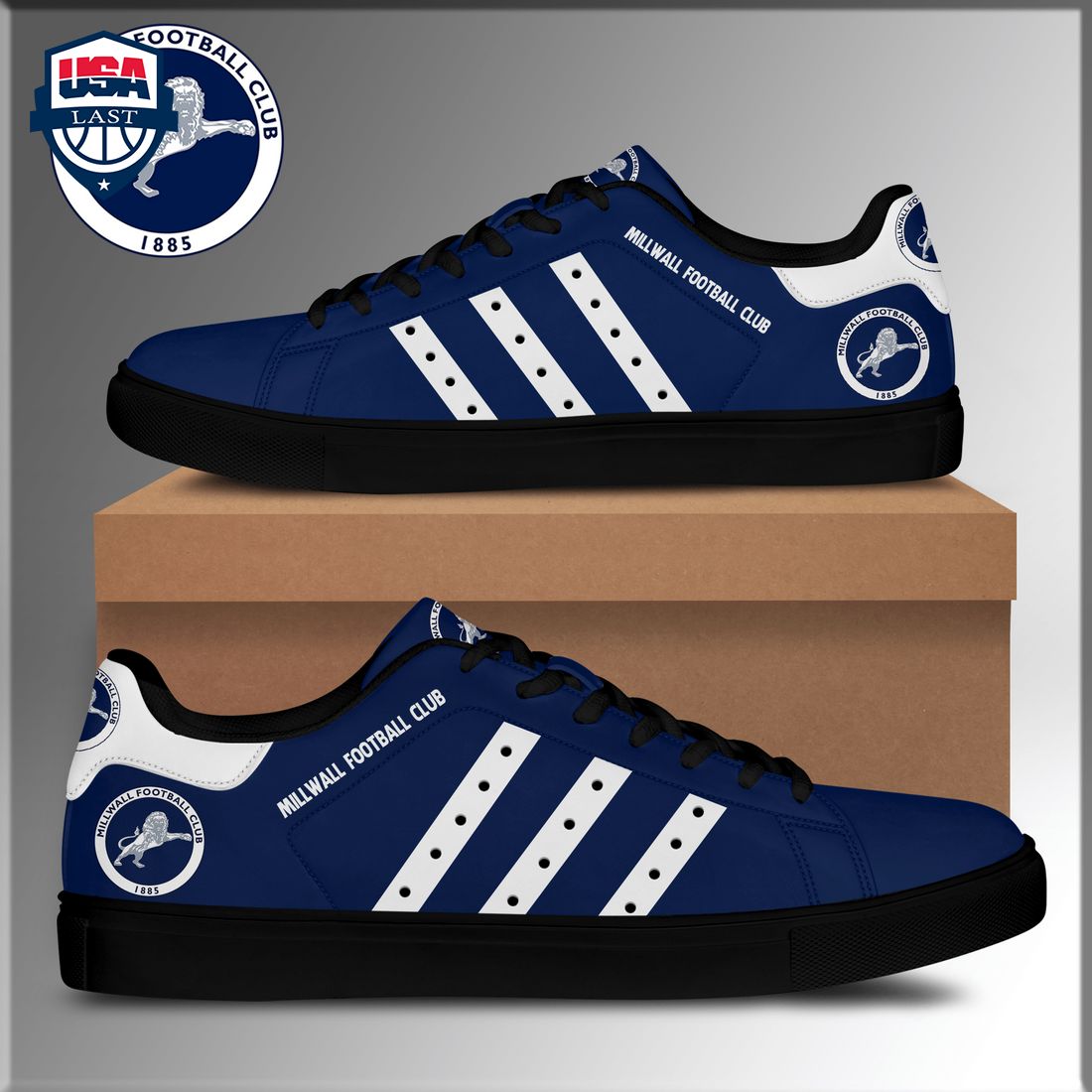 Millwall Football Club White Stripes Style 2 Stan Smith Low Top Shoes