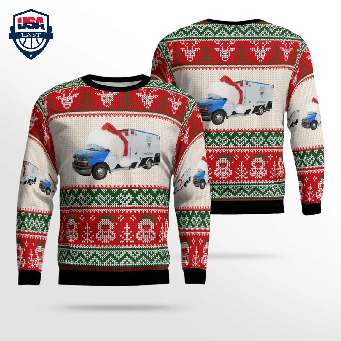 Minnesota Mayo Clinic Ambulance Service Ver 1 3D Christmas Sweater