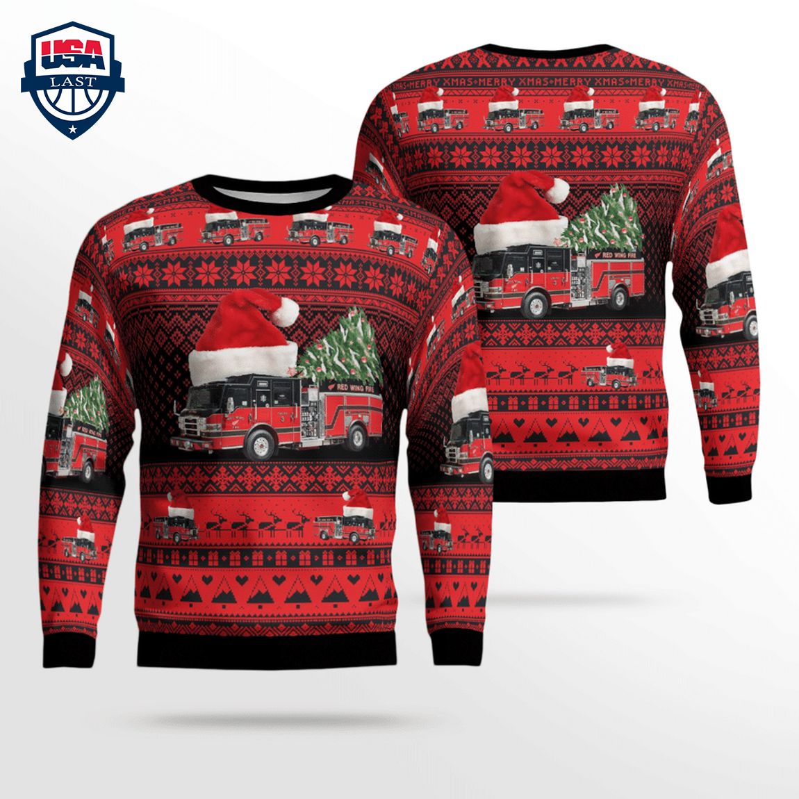 Minnesota Red Wing Fire Department 3D Christmas Sweater