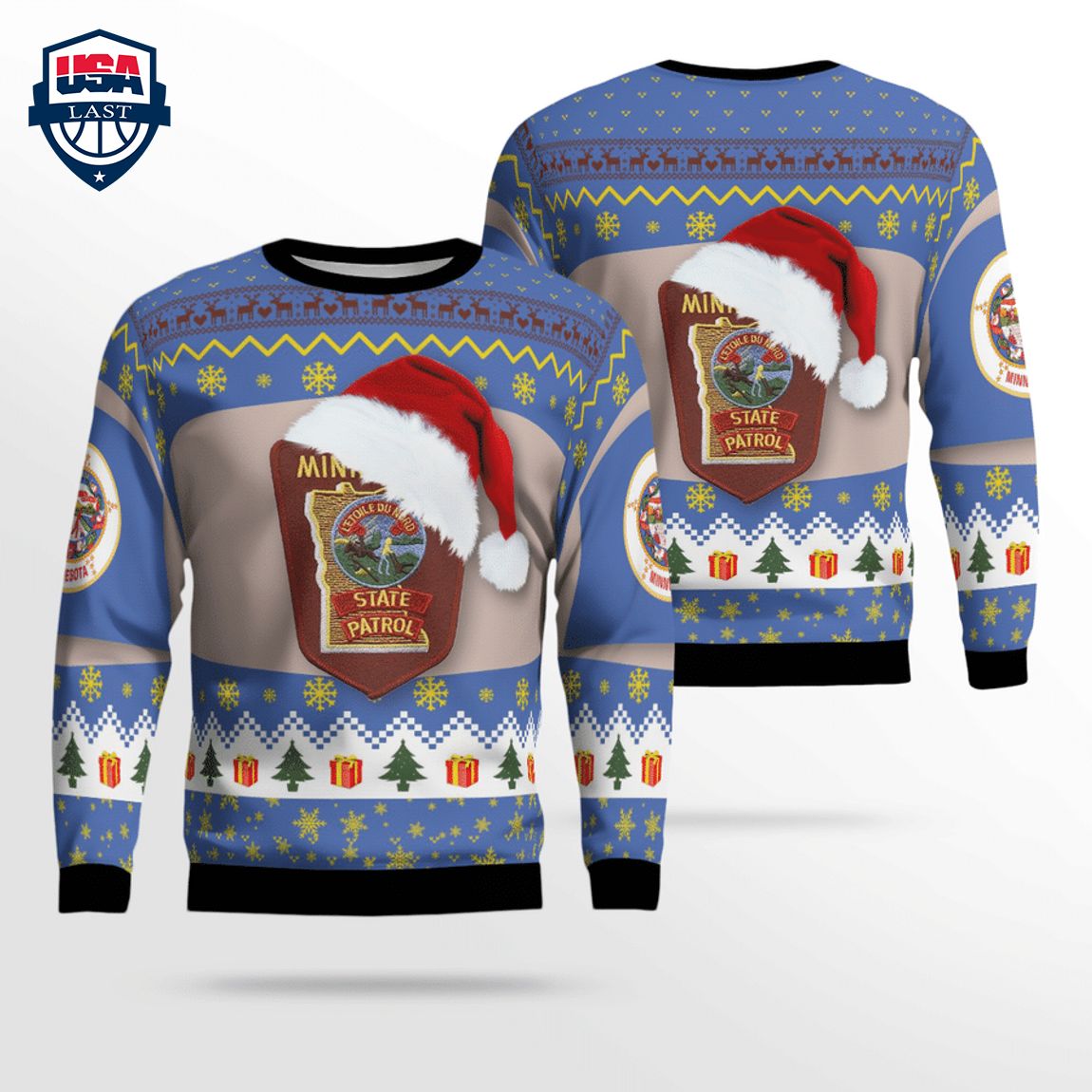 Minnesota State Patrol 3D Christmas Sweater - Radiant and glowing Pic dear