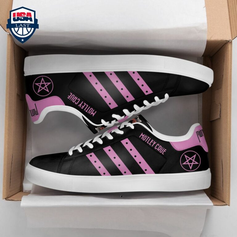 Motley Crue Pink Stripes Style 1 Stan Smith Low Top Shoes - Impressive picture.