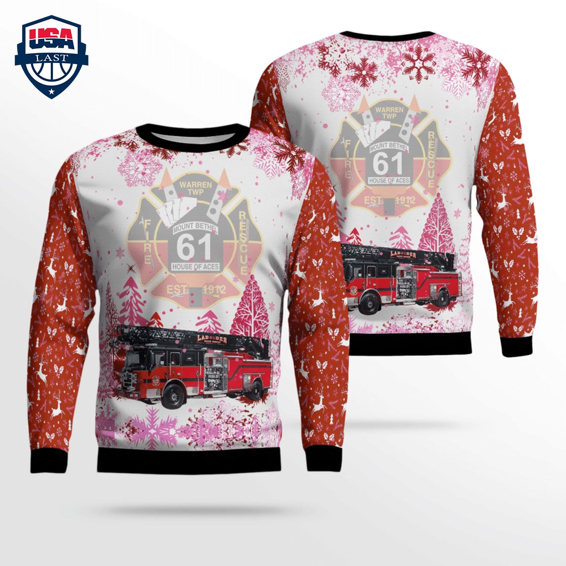 Mount Bethel Fire Company 3D Christmas Sweater - Beauty queen