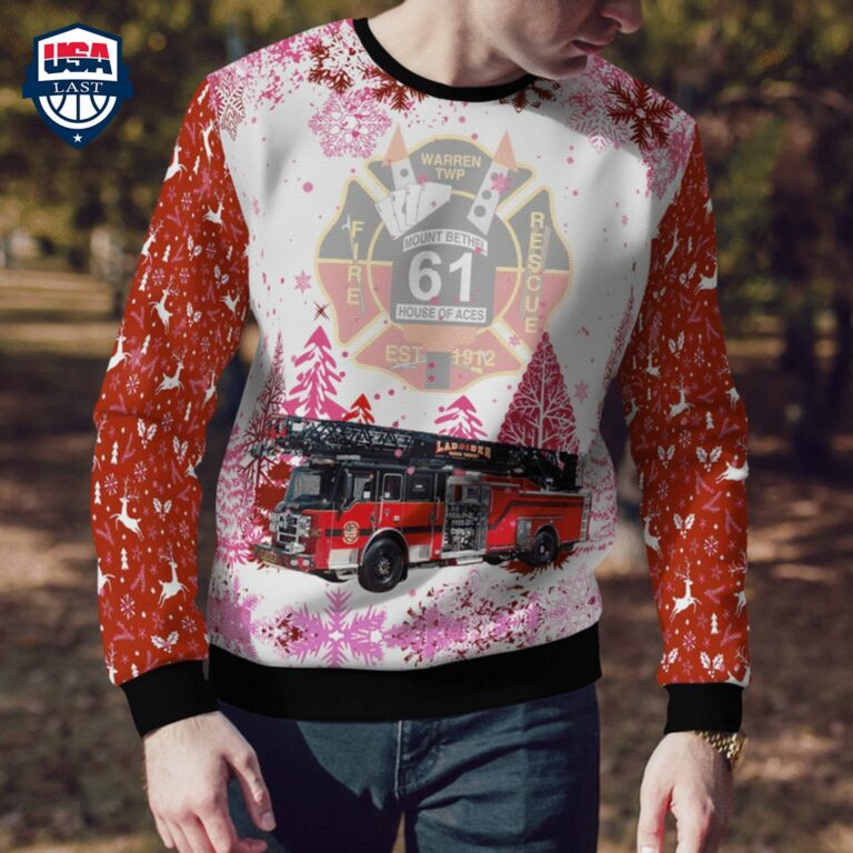 Mount Bethel Fire Company 3D Christmas Sweater - Radiant and glowing Pic dear