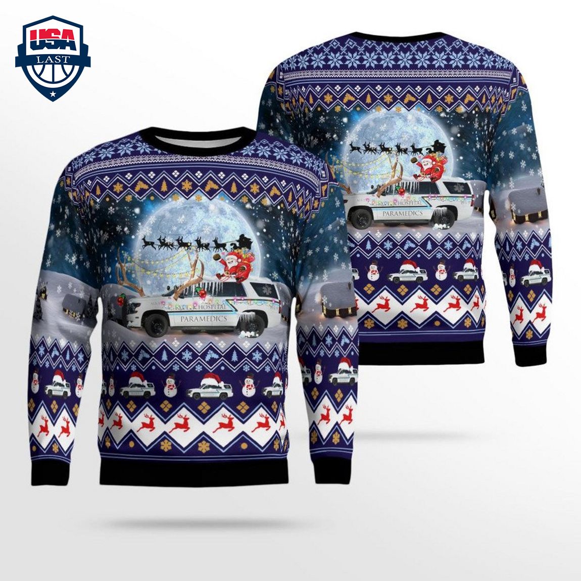New Hampshire Exeter Hospital EMS 3D Christmas Sweater - You look elegant man