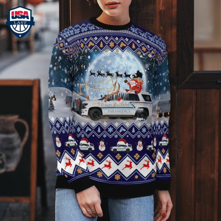 New Hampshire Exeter Hospital EMS 3D Christmas Sweater - Sizzling