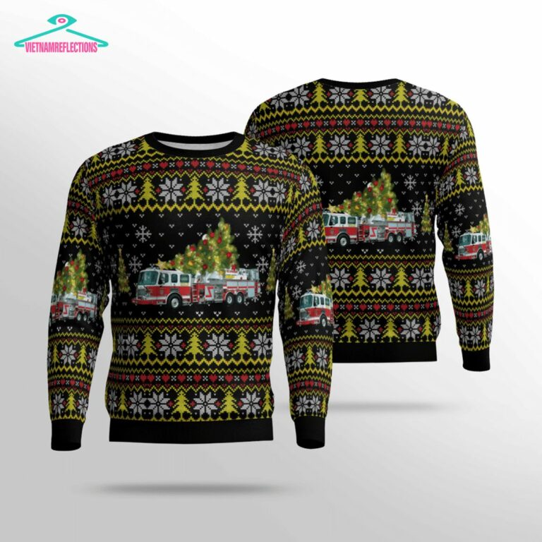 New York Buffalo Fire Department 3D Christmas Sweater - Long time