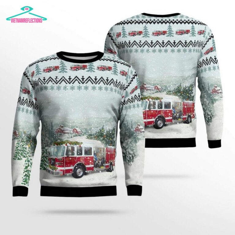 New York Liverpool Fire Department 3D Christmas Sweater - Awesome Pic guys