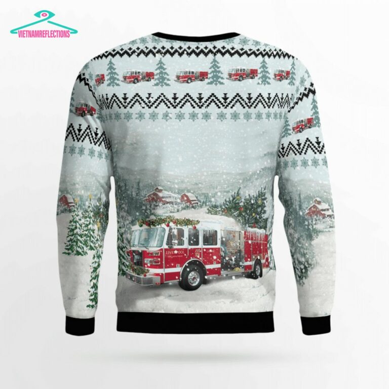 New York Liverpool Fire Department 3D Christmas Sweater - Our hard working soul