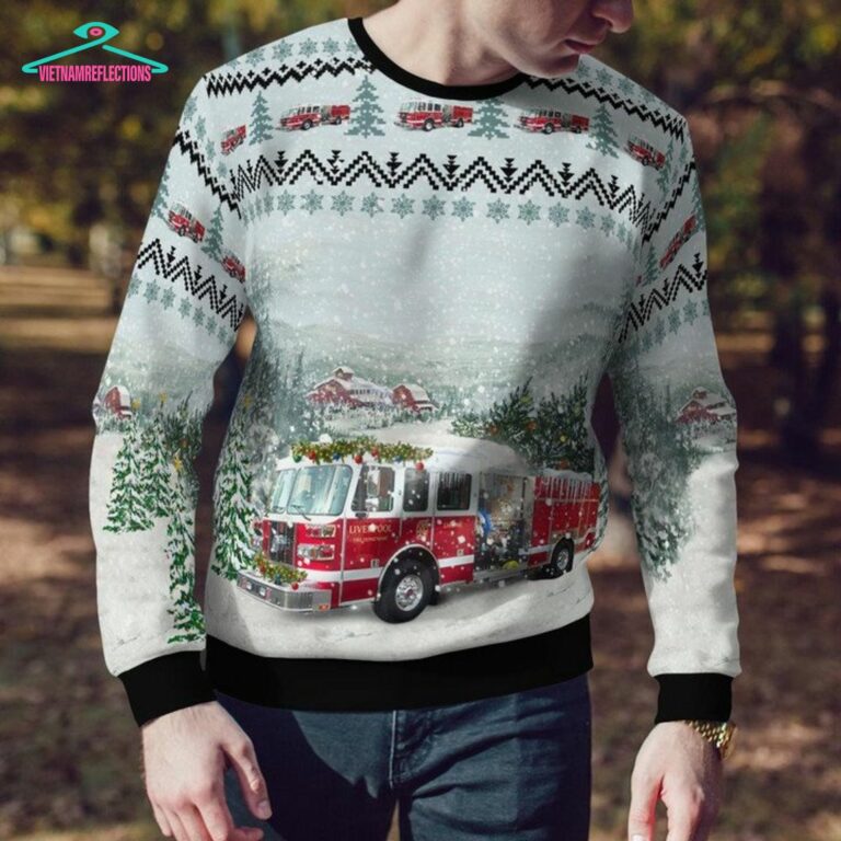 New York Liverpool Fire Department 3D Christmas Sweater - Great, I liked it