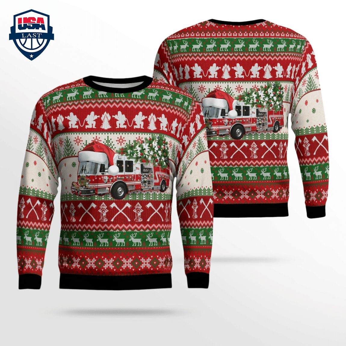 New York Nanuet Fire Department 3D Christmas Sweater