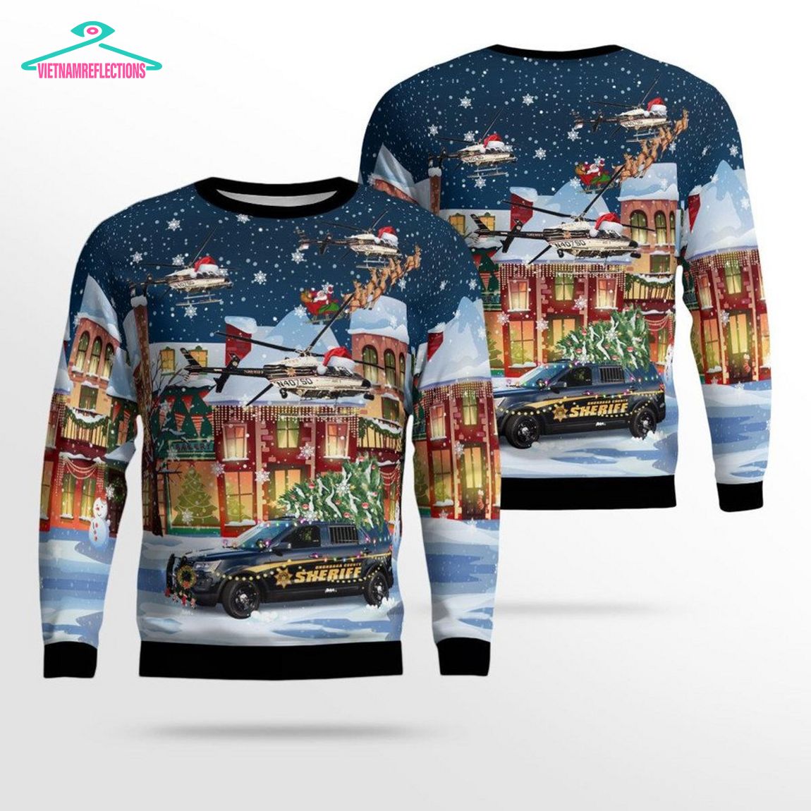 New York Onondaga County Sheriff 3D Christmas Sweater - Natural and awesome