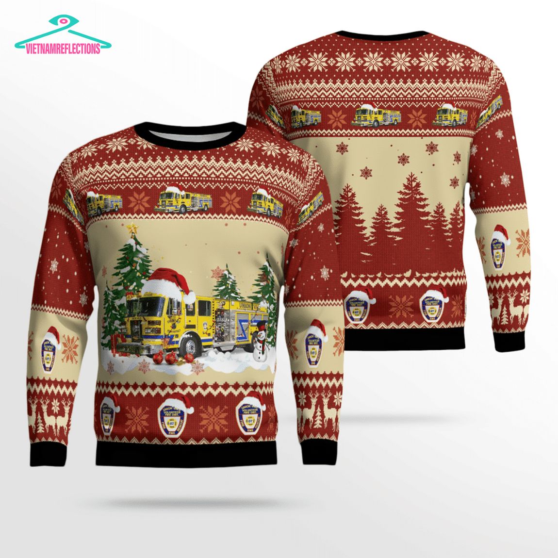 New York Union Vale Fire District 3D Christmas Sweater - Rocking picture
