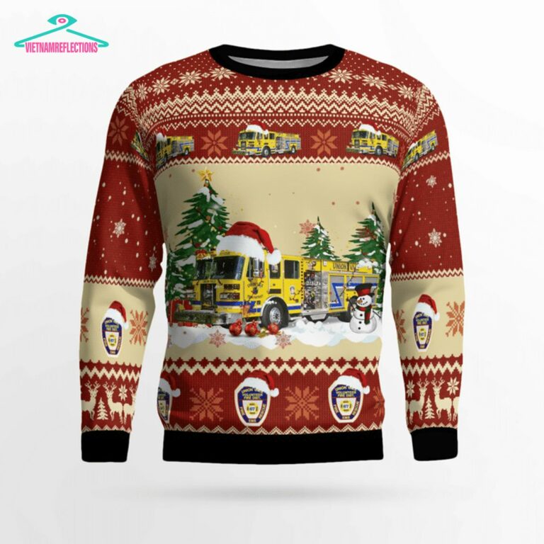 New York Union Vale Fire District 3D Christmas Sweater - You look lazy