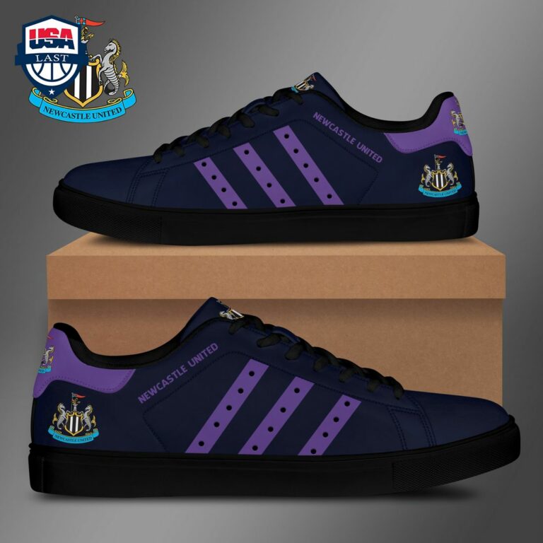 Newcastle United FC Purple Stripes Stan Smith Low Top Shoes - Rocking picture
