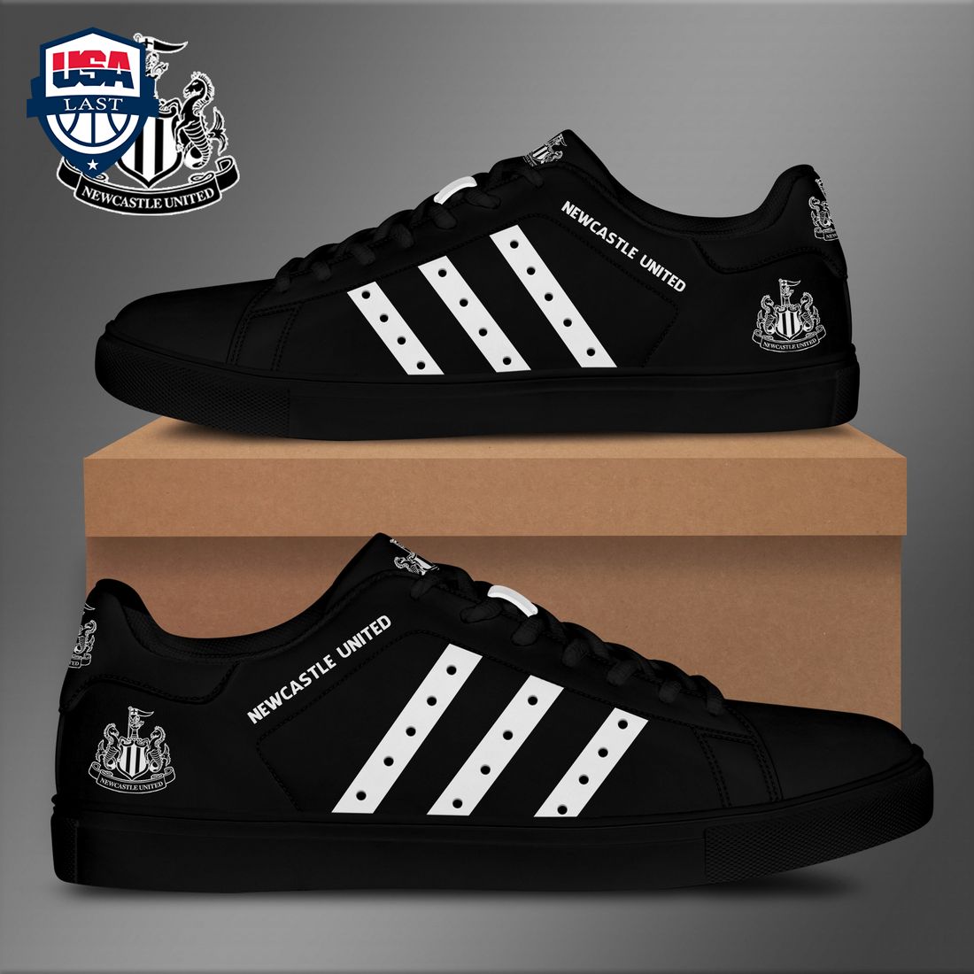 Newcastle United FC White Stripes Style 1 Stan Smith Low Top Shoes