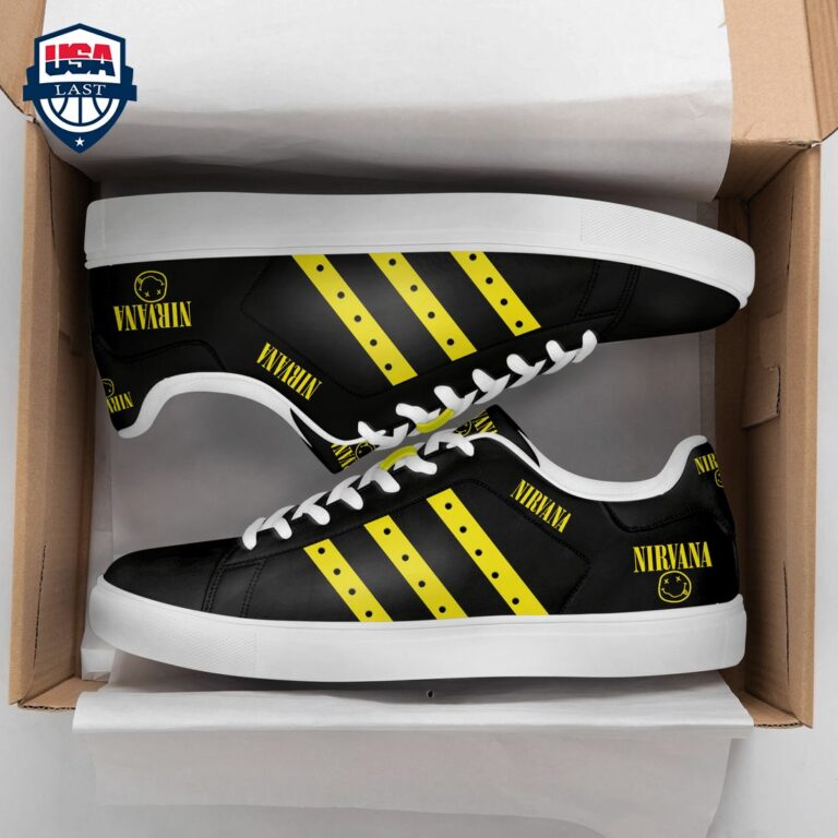 Nirvana Yellow Stripes Style 3 Stan Smith Low Top Shoes - Impressive picture.