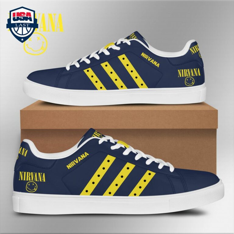 Nirvana Yellow Stripes Style 4 Stan Smith Low Top Shoes - Loving click
