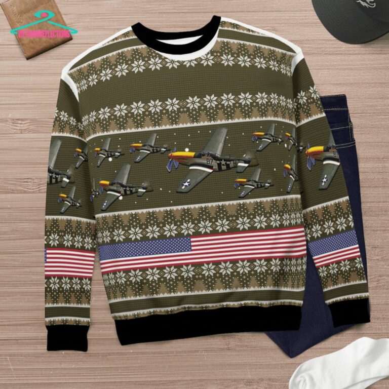 North American P-51 Mustang 3D Christmas Sweater - Damn good