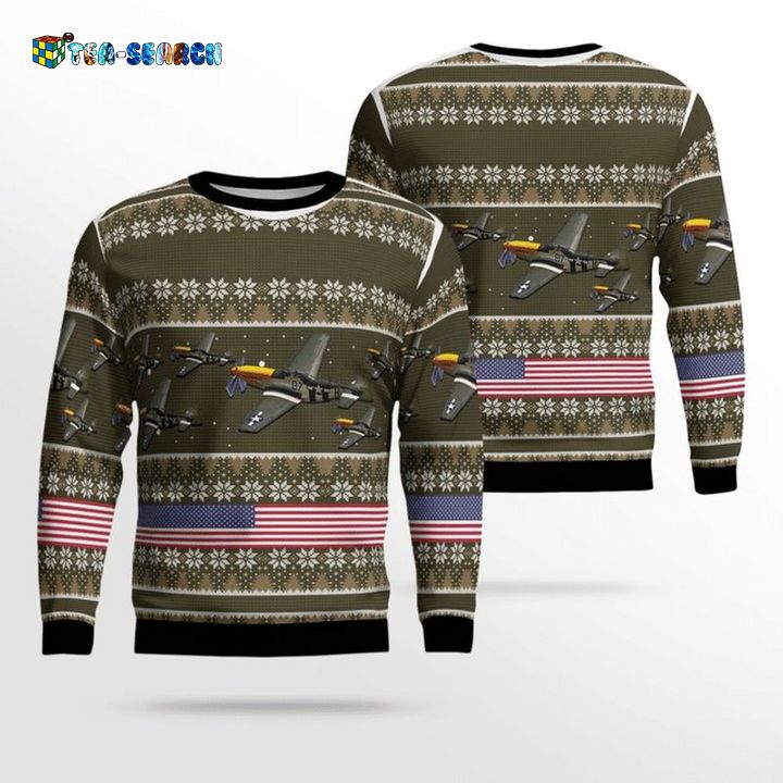 North American P-51 Mustang Christmas Ugly Sweater