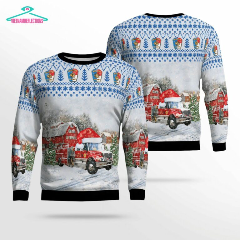 North Carolina Caldwell Fire Department 3D Christmas Sweater - Sizzling