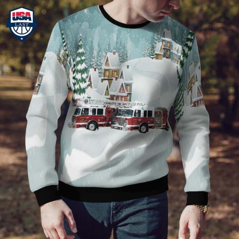North Carolina Charlotte Fire Department 3D Christmas Sweater - Nice Pic