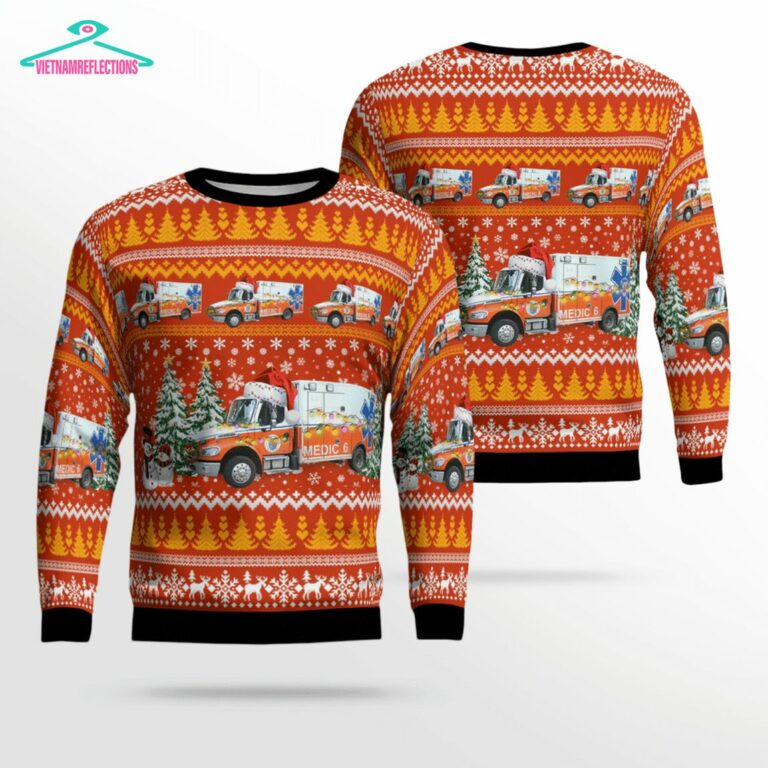 North Carolina Orange EMS 3D Christmas Sweater - Handsome as usual
