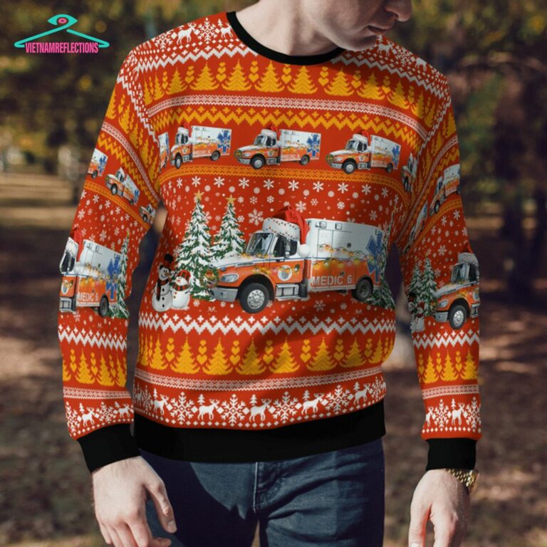 North Carolina Orange EMS 3D Christmas Sweater - Gang of rockstars